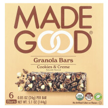 MadeGood, Granóla Bar, Cookies & Krém, 6 Barov, 0,85 oz (24 g) Každý