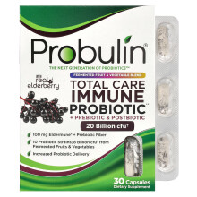 Probulin, Koko Kuvio Immuuniprobiootti + Prebiootti & Postbiootti, Todellinen Elderberry, 20 Miljardi CFU, 30 Kapseli