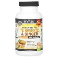BioSchwartz, Premium Ultra Pure Turmeric & Ginger Met BioPerine, 2,000 mg, 160 Veggie Caps (500 mg)