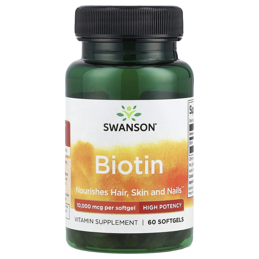 Swanson , Biotin, 10,000 Mcg, 60 Softgels