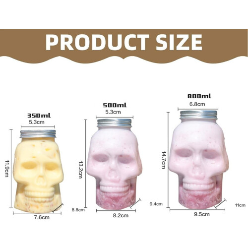 Gothic Skull Glass Jar 350ml – Airtight Storage (5 pcs) 1