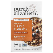 Purely Elizabeth, Superfood Oatmeal S Obyčejné Prebiotické Vlákniny, Klasický Cibulový, 6 Balení, 1,52 oz (43 g) Každý