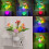 Veilleuse LED murale avec rose violette en vase 5