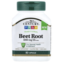 21st Century, Beetwortel, 90 Capsules (500 mg per Capsule)