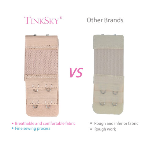 Bra Extender Strap Elastic Lingerie Extender White 2-Hook 1