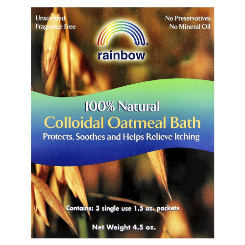 Rainbow Research, 100% Φυσική Κολλοειδής Κριθίνη για Μπάνιο, Ασυνέπεια, 3 Πακέτα, 1.5 oz Each