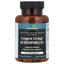 Futurebiotics, Längsta Levande Acidophilus+, 100 Vegetariska Capslar