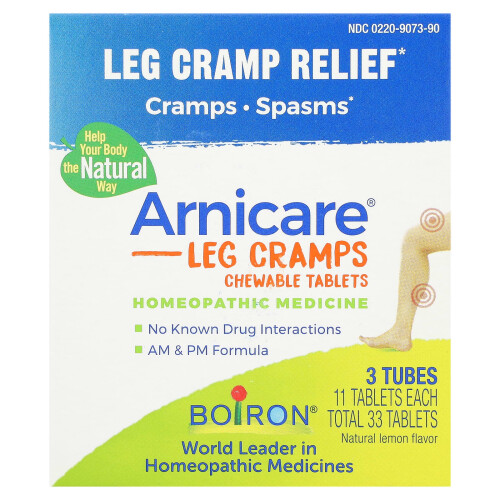 Boiron, Arnicare Leg Cramp Relief με Λεμόνι, 3 Συσκευές, 11 Γευστικά Πιλάκια ανά Συσκευή