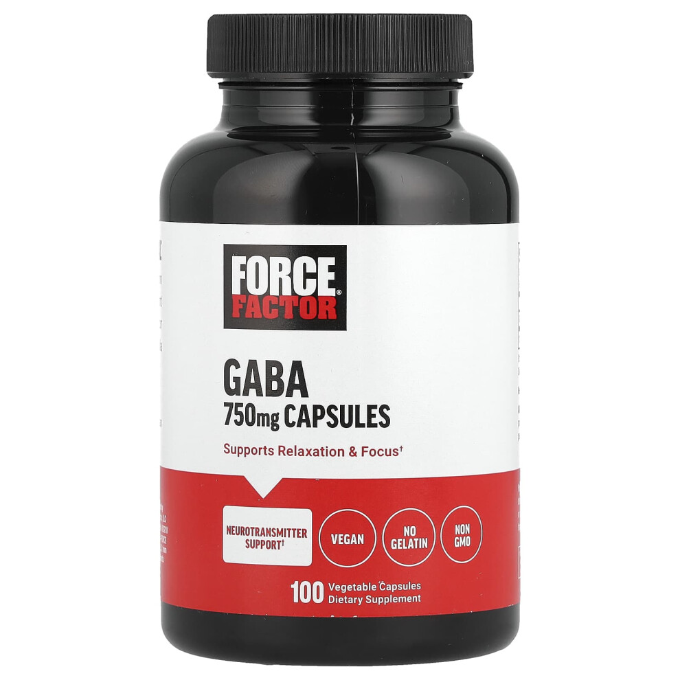 Force Factor , Gaba, 750 Mg, 100 Vegetable Capsules
