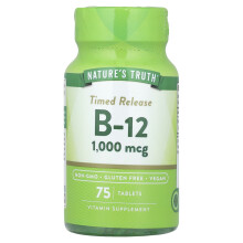Nature's Truth, Witaminy, Czasowy Wypływ B-12, 1 000 mcg, 75 Tabletek