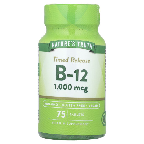 Nature's Truth, Vitamines, Time Release B-12, 1,000 mcg, 75 Tablets