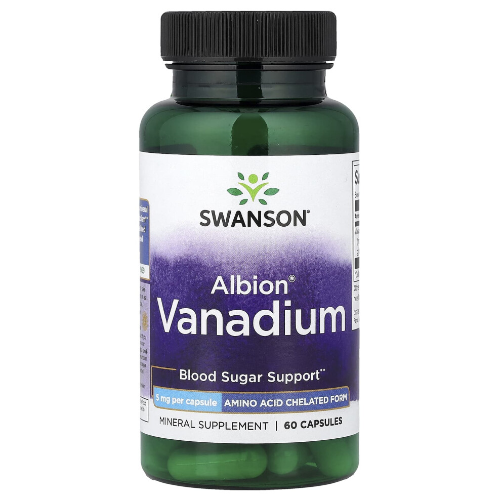 Swanson , Albion Vanadium, 5 Mg, 60 Capsules