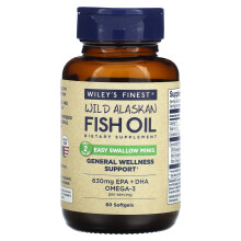 Wiley's Finest, Wild Alaskische Visolie, Easy Swallow Minis, 60 Softgels