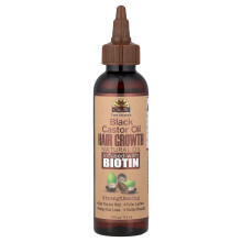 Okay Pure Naturals, Czarny Olej Kastorowy, Naturalny Olej do Wzrostu Włosów Zawierający Biotin, 4 fl oz (118 ml)