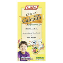 Catalo Naturals, Kinder-LiQuid Calcium mit Magnesium & Zink, Pfirsich und Mango, 16 fl oz (474 ml)
