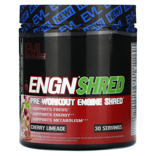 EVLution Nutrition ENGN Shred, Pre-Workout Engine Shred, Cherry Limeade, 8.8 oz (249 g)