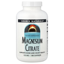 Source Naturals, Magnézium-citrát, 133 mg, 180 kapszula