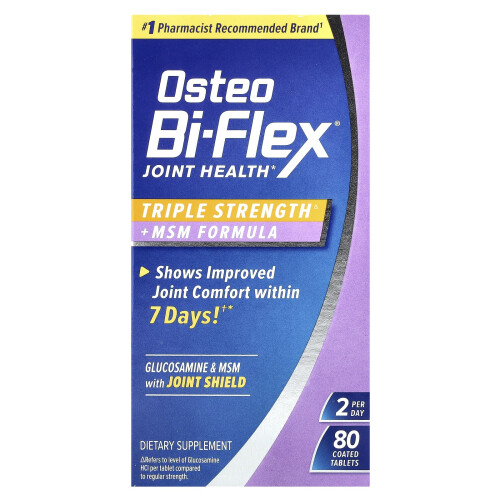 Osteo Bi-Flex, Υγεία Σπονδύλων, Τρίπλευρη Ενίσχυση + MSM Φόρμα, 80 Εμβελημμένα Tablets
