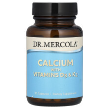 Dr. Mercola, Wapń z Witaminą D3 i K2, 30 Capsułek
