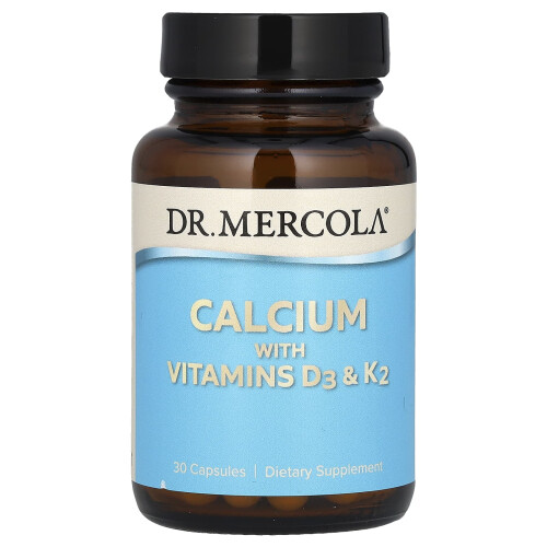 Dr. Mercola, Calcio con Vitamina D3 e K2, 30 Capsule