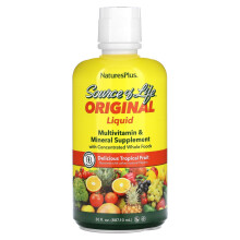NaturesPlus, Źródło Życia, Liquida Multivitamin & Mineral Suplement, Smak Owoce Tropikalne, 30 fl oz (887.10 ml)