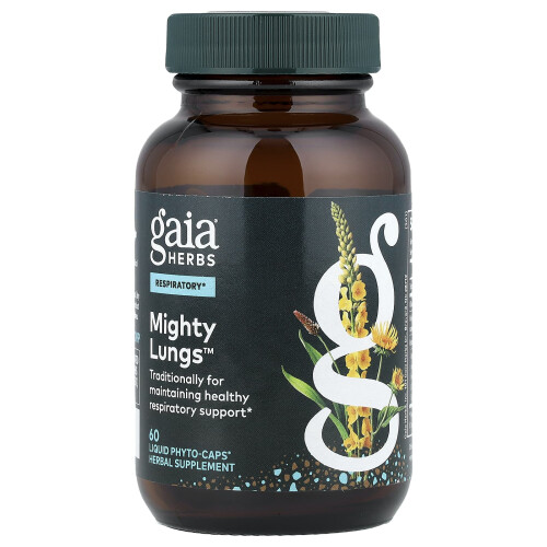 Gaia Herbs, Pulmones Poderosos, 60 Cápsulas Liquidas Veganas