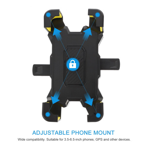 Suporte amarelo para celular de bicicleta para navegação veicular de 3,5 a 6 polegadas 2