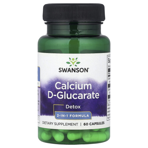 Swanson, Cálcio D-Glucarato, Detox, Fórmula 2-em-1, 60 Cápsulas