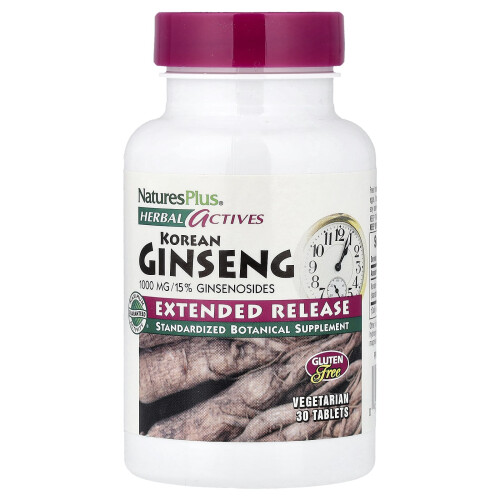 NaturesPlus, Acte Herbale, Ginseng Coreean, Lichidare Extins, 1.000 mg, 30 Tablete