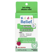 Homeolab USA, Barns lindring, Sinus Oral Liquid, För barn 0-9 år, Raspberry, 0,85 fl oz (25 ml)