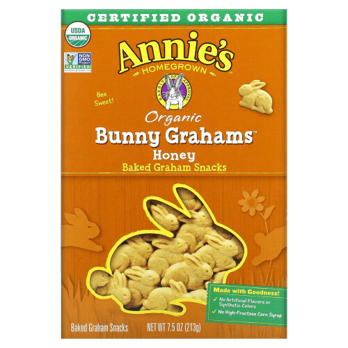 Annie's Homegrown, Οργανική Ψωμίταρα Σνακ, Μέλι, 7.5 oz (213 g)