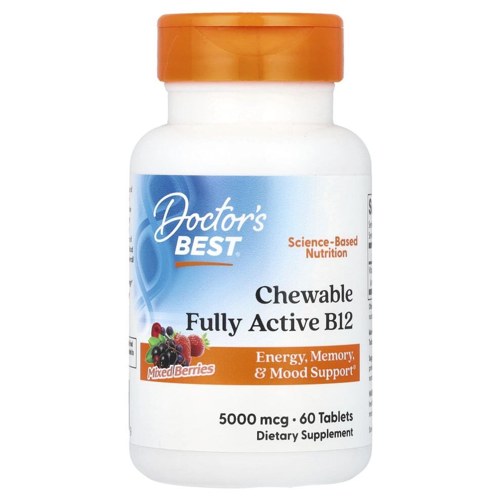 Doctor's Best Chewable Fully Active B12, Mixed Berries - 60 Tablets