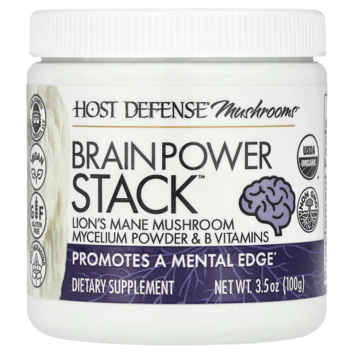 Host Defense, Funghi, Brain Power Stack, 3.5 oz (100 g)