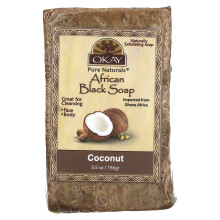 Okay Pure Naturals, Afrikansk Sort Bar Soap, Kokos, 5,5 oz (156 g)