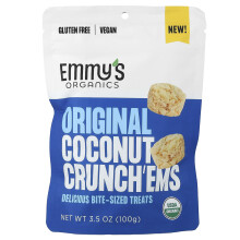 Emmy's Organic Cookies, Cookies Orgânicos Emmy's, Crunch'ems de Coco Original, 3.5 oz (100 g)