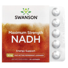 Swanson, Suurin Voimakkuus NADH, Minttu, 20 mg, 30 Lozenges