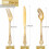 Gold Plastic Cutlery Set Heavy Duty 300 pcs 2