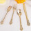 Gold Plastic Cutlery Set Heavy Duty 300 pcs 6