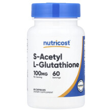 Nutricost, S-Acetyl L-Glutathion, 100 mg, 60 Kapseln