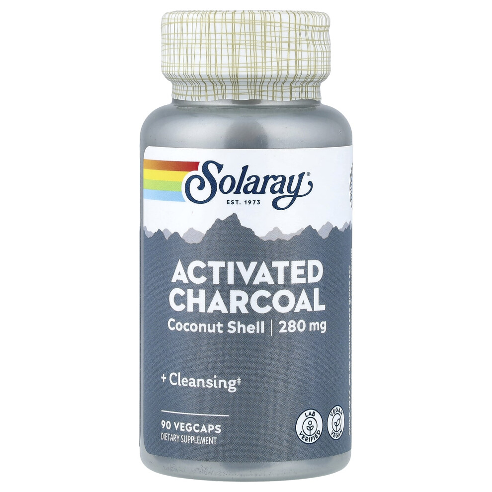 Solaray , Activated Charcoal, 280 Mg, 90 Vegcaps
