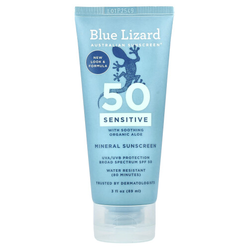Blue Lizard Australian Sunscreen, Protector Solar Mineral Sensible, SPF 50, 3 fl oz (89 ml)