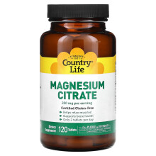 Country Life, Magnézium Citrát, 120 Tabletták