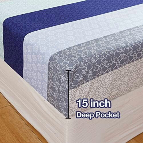 Ensemble de draps en microfibre à motif cachemire 4 pièces, taille standard 2