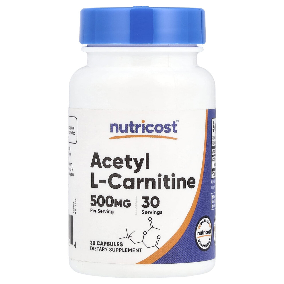 Nutricost , Acetyl L-Carnitine, 500 Mg, 30 Capsules