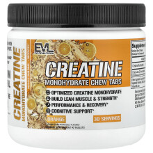EVLution Nutrition, Creatine Monohydrat-Kaugummis, Orange, 90 Tabletten