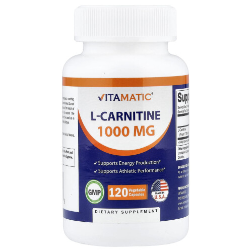 Vitamatic, L-Carnitine, 120 Φυτικής Καψούλες (500 mg ανά Καψούλη)