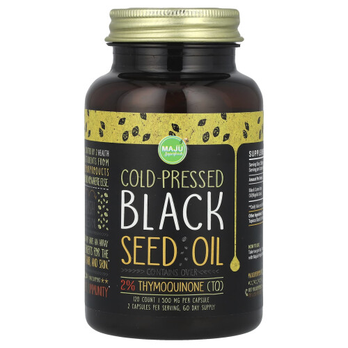 Maju Superfoods, Κρύα-Επιταχυντής Μαύρη Σπόρος Οϊλ, 500 mg, 120 Αριθμός
