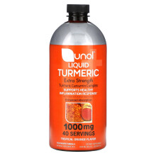 Qunol, Kapalná Turmerik, Extra Sila, Tropická Oranžová, 1 000 mg, 20,3 fl oz (600 ml)