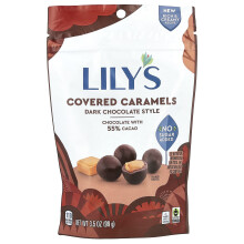 Lily's Sweets, Covered Caramels, Mörk Choklad Stil, 3,5 oz (99 g)