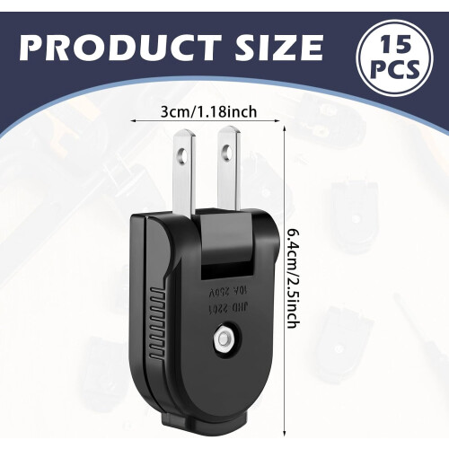 2-benet reservestik 250V10A sort – 15 stk. 1